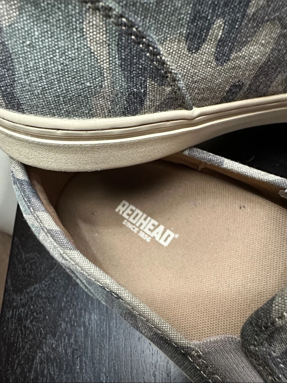 RedHead Men's Camo Slip-On Loafers in Green and Gray